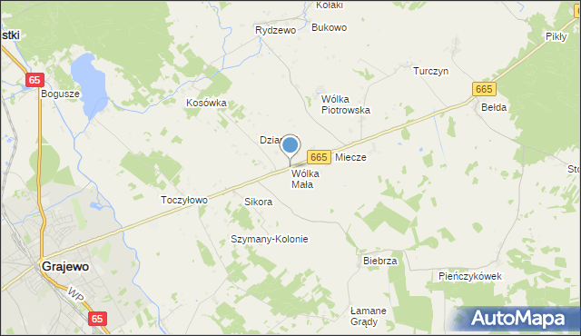 mapa Wólka Mała, Wólka Mała gmina Rajgród na mapie Targeo